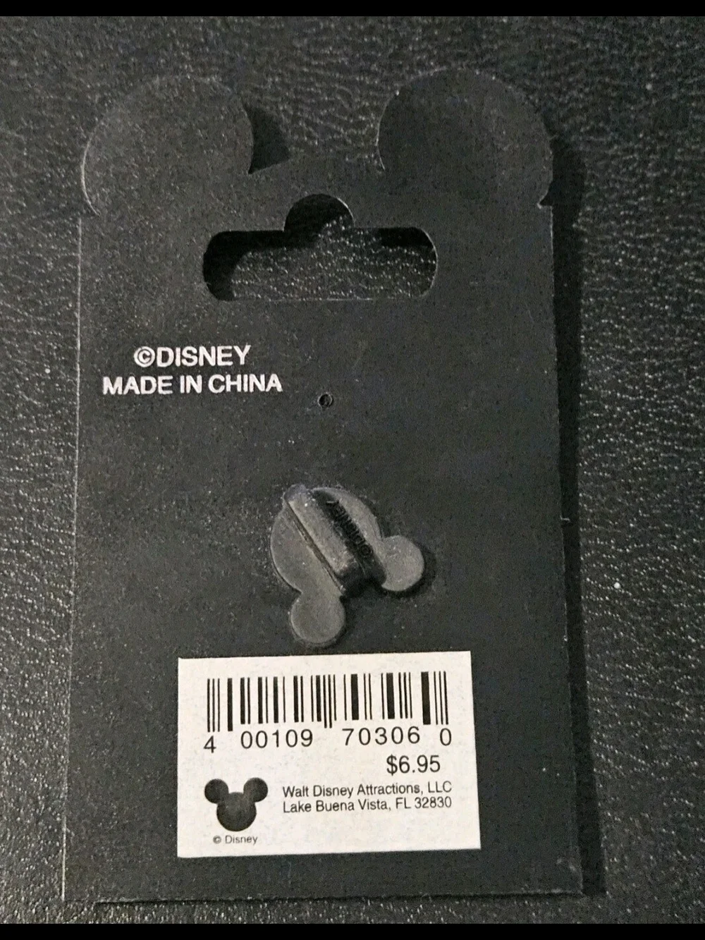 Disney Black Backing Card with Mickey Ear Pin Holder